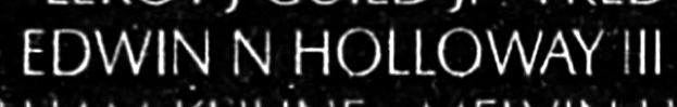 holloway's name engraved in the Wall